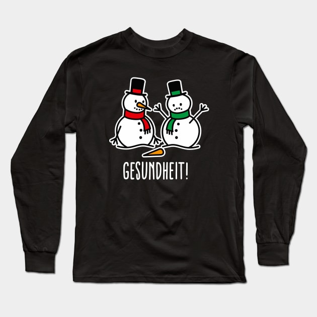 Gesundheit bless you snowman funny Christmas snow Long Sleeve T-Shirt by LaundryFactory